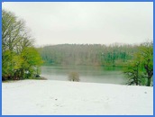 Knipton Reservoir and snow .